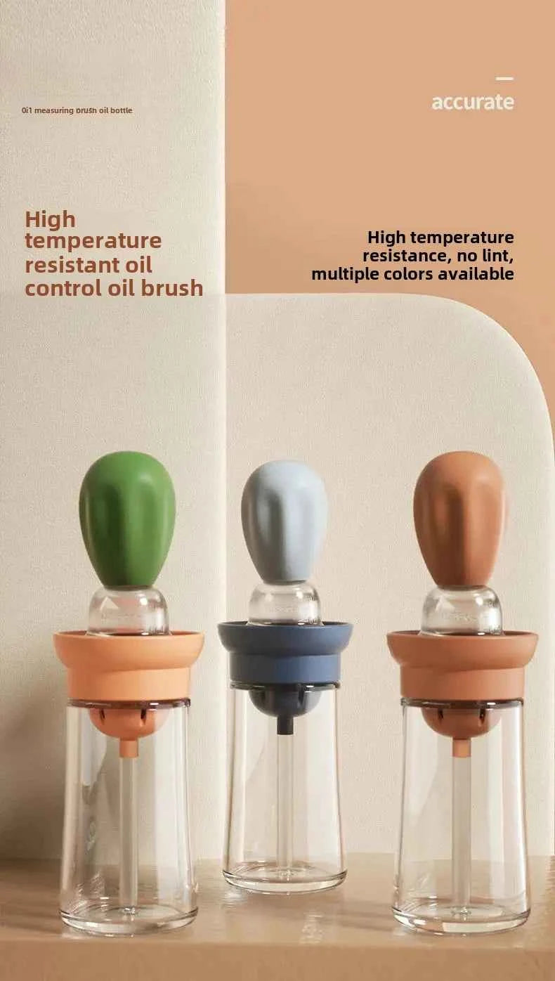 Silicone Brush BBQ Grill Dropper Olive Oil Dispenser Bottle for Cooking Baking Barbecue Kitchen Tool