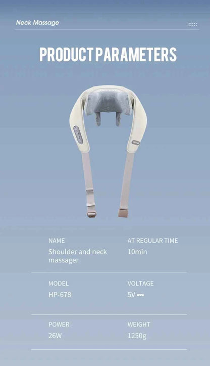 Wireless Neck And Back Massager Neck And Shoulder Kneading Massage Shawl Neck Cervical Relaxing Trapezius Massager