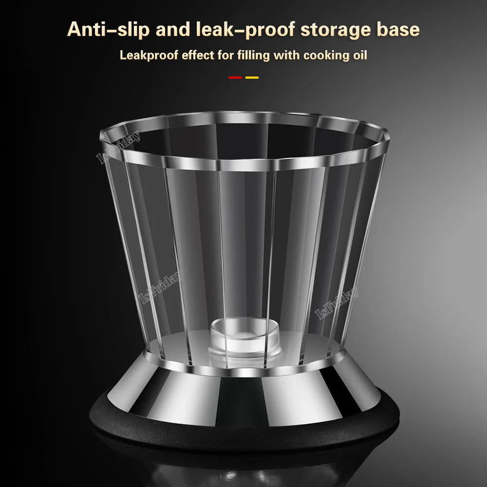 Honey Dispenser with Stand Diamond Shaped Glass Large Capacity Oil Dispenser Multifunction Oil Bottle Kitchen Tools - TrendBug