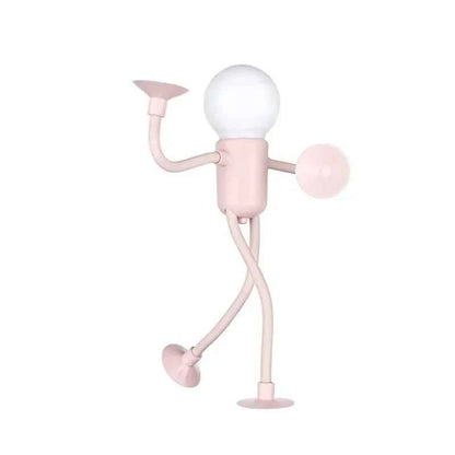 Changeable Shape Funny Sportsman Night Light Versatile Mini Lamp Button Battery Desk Lamp Vacuum Adsorption Creative Ornament