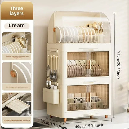 Kitchen Bowl Rack with Lid – Versatile Tableware Storage Box and Dish Drain Rack for Your Kitchen - TrendBug