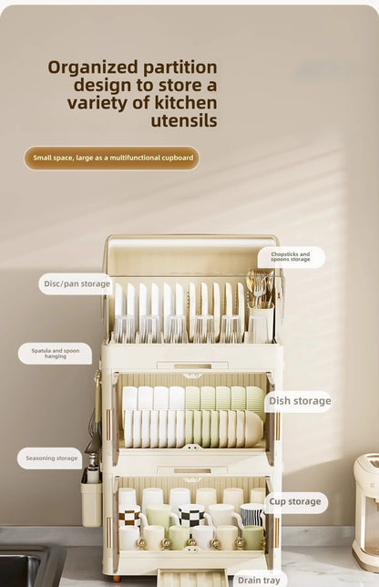 Kitchen Bowl Rack with Lid – Versatile Tableware Storage Box and Dish Drain Rack for Your Kitchen - TrendBug