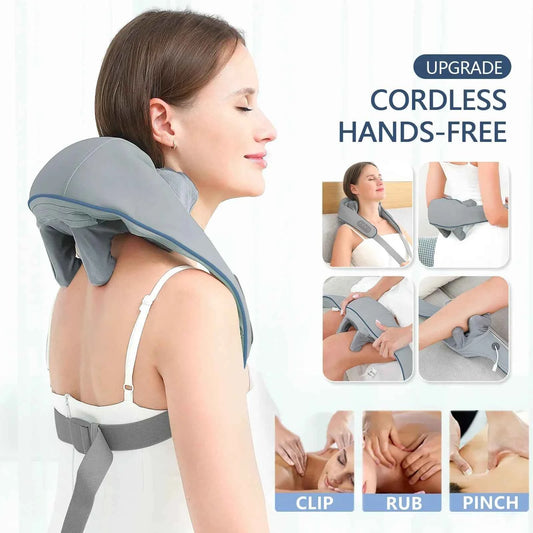 Wireless Neck And Back Massager Neck And Shoulder Kneading Massage Shawl Neck Cervical Relaxing Trapezius Massager