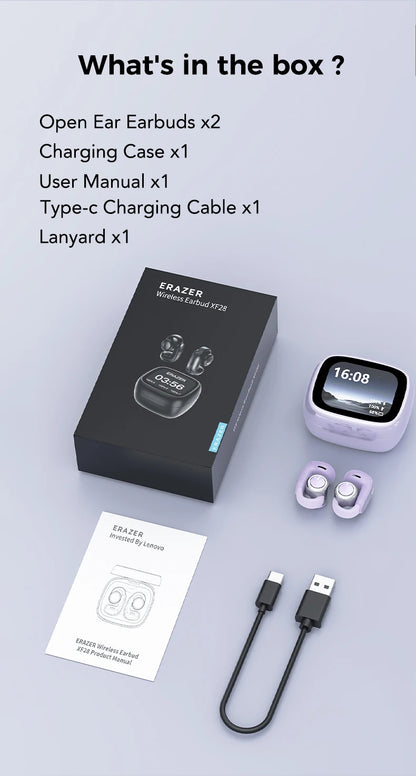 ERAZER XF28 Bluetooth V6.0 Open-ear True Wireless EarbudsTranslation Earphones Office Travel,ASMR Headset APP - TrendBug