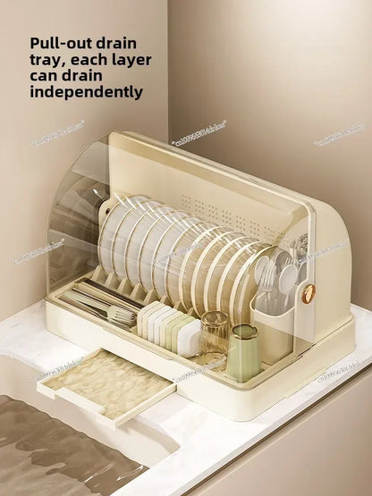 Kitchen Bowl Rack with Lid – Versatile Tableware Storage Box and Dish Drain Rack for Your Kitchen - TrendBug