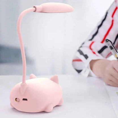 Cute Pet Kitty Mini Night Light USB Charging Folding LED Small Table Lamp Student Learning Eye Protection Book Lamps Bedside Decor