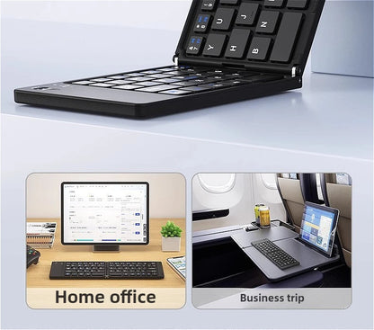 MINGCVIL Mini Foldable Wireless Keyboard - Slim Portable Bluetooth Rechargeable Keyboard for iOS, Windows, Android - TrendBug