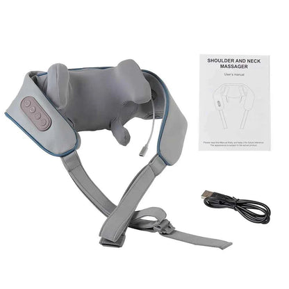 Wireless Neck And Back Massager Neck And Shoulder Kneading Massage Shawl Neck Cervical Relaxing Trapezius Massager