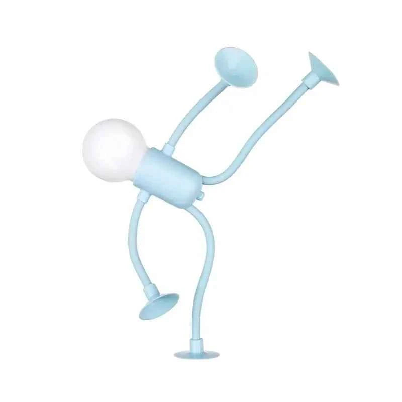 Changeable Shape Funny Sportsman Night Light Versatile Mini Lamp Button Battery Desk Lamp Vacuum Adsorption Creative Ornament