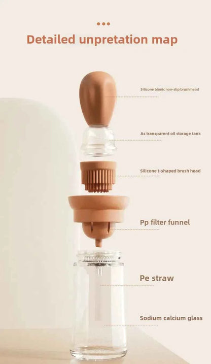 Silicone Brush BBQ Grill Dropper Olive Oil Dispenser Bottle for Cooking Baking Barbecue Kitchen Tool