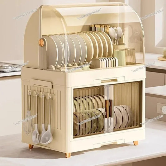 Kitchen Bowl Rack with Lid – Versatile Tableware Storage Box and Dish Drain Rack for Your Kitchen - TrendBug