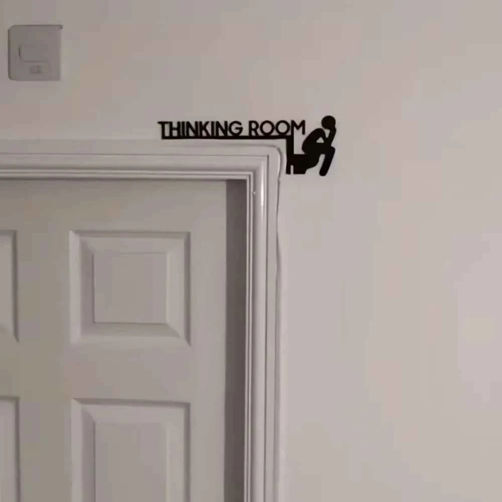 1pc Modern Metal Toilet Door Sign - Stylish Thinking Room Wall Sculpture - Home Decor Artwork - Decorative Door Frame Pendant