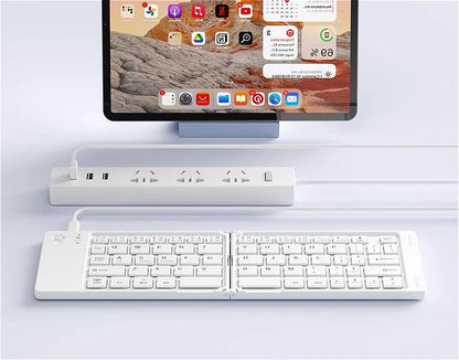 MINGCVIL Mini Foldable Wireless Keyboard - Slim Portable Bluetooth Rechargeable Keyboard for iOS, Windows, Android - TrendBug