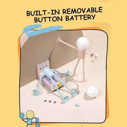 Changeable Shape Funny Sportsman Night Light Versatile Mini Lamp Button Battery Desk Lamp Vacuum Adsorption Creative Ornament
