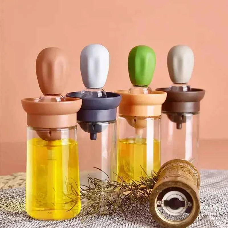 Silicone Brush BBQ Grill Dropper Olive Oil Dispenser Bottle for Cooking Baking Barbecue Kitchen Tool