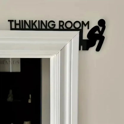 1pc Modern Metal Toilet Door Sign - Stylish Thinking Room Wall Sculpture - Home Decor Artwork - Decorative Door Frame Pendant