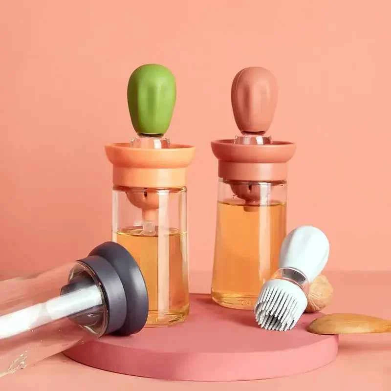 Silicone Brush BBQ Grill Dropper Olive Oil Dispenser Bottle for Cooking Baking Barbecue Kitchen Tool