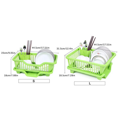 Kitchen Drainage Rack with Drainer Board for Countertop Utensils, Plates, Bowls, and Spoons Storage - TrendBug