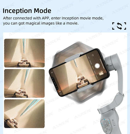 AXNEN HQ5 Handheld Stabilizer 3-Axis Foldable Mobile Shooting Gimbal Selfie Stick Gimble, Optional AI Face Following Module - TrendBug