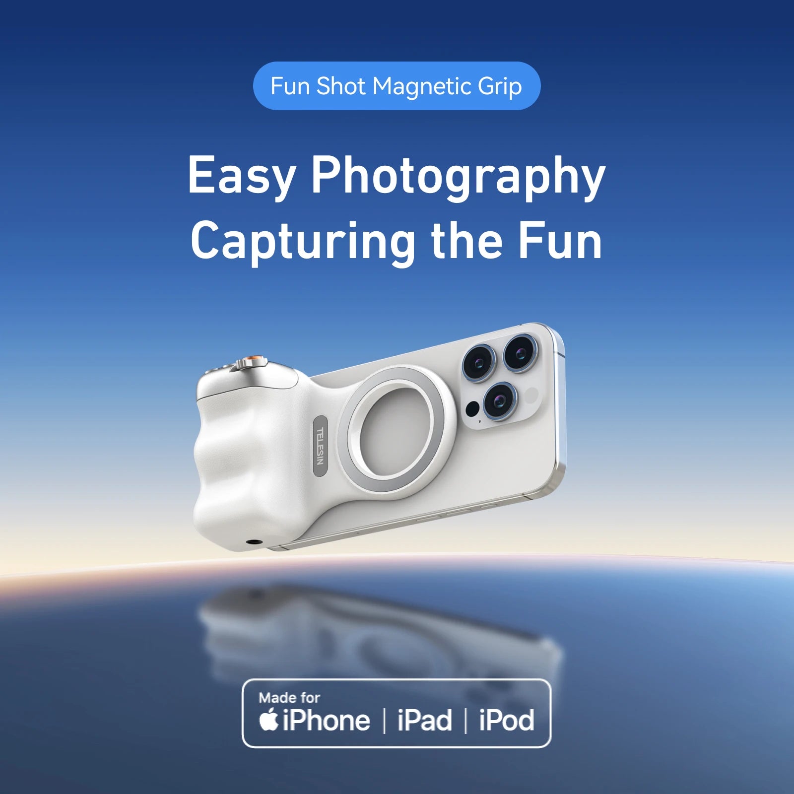 Fun Shot Magnetic Grip, Ergonomic Style Phone Camera Grip with Detachable Remote, Expandable Functionality for iPhone/Android - TrendBug