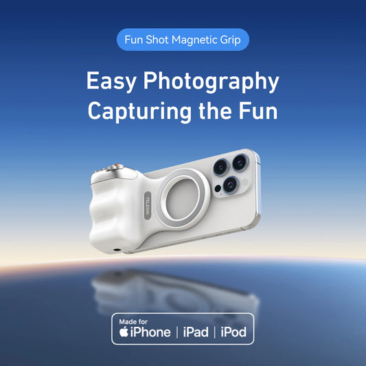 Fun Shot Magnetic Grip, Ergonomic Style Phone Camera Grip with Detachable Remote, Expandable Functionality for iPhone/Android - TrendBug