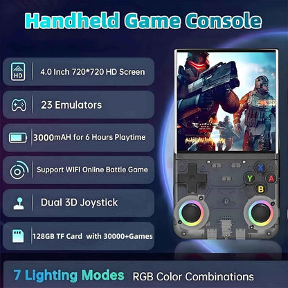R36 ULTRA 4.0inch IPS Screen Handheld Game Console Open Source Console Retro Pocket Video Player 128G 20000+ Games