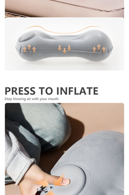 BISINNA Camping Inflatable Pillow Portable Ultralight Travel Hiking Air Sleeping Pillow for Neck and Lumbar Support - TrendBug
