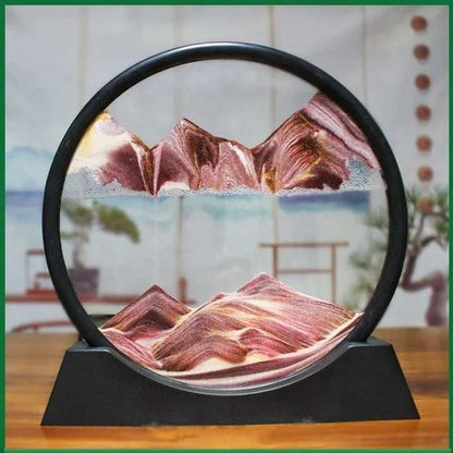 3D Moving Sand Art Picture Round Glass Deep Sea Sandscape Hourglass Quicksand Craft Flowing Sand Painting Office Home Decor Gift - TrendBug