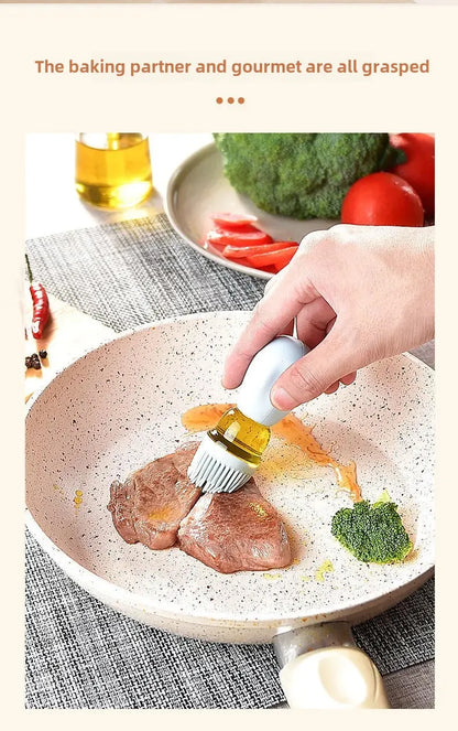 Silicone Brush BBQ Grill Dropper Olive Oil Dispenser Bottle for Cooking Baking Barbecue Kitchen Tool - TrendBug