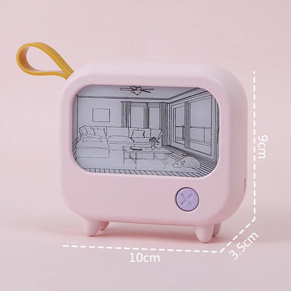 TV Painting Night Light Cute LED Table Lamp for Kids - Mini Desktop Home Decoration and Atmosphere Lighting Birthday Gift - TrendBug