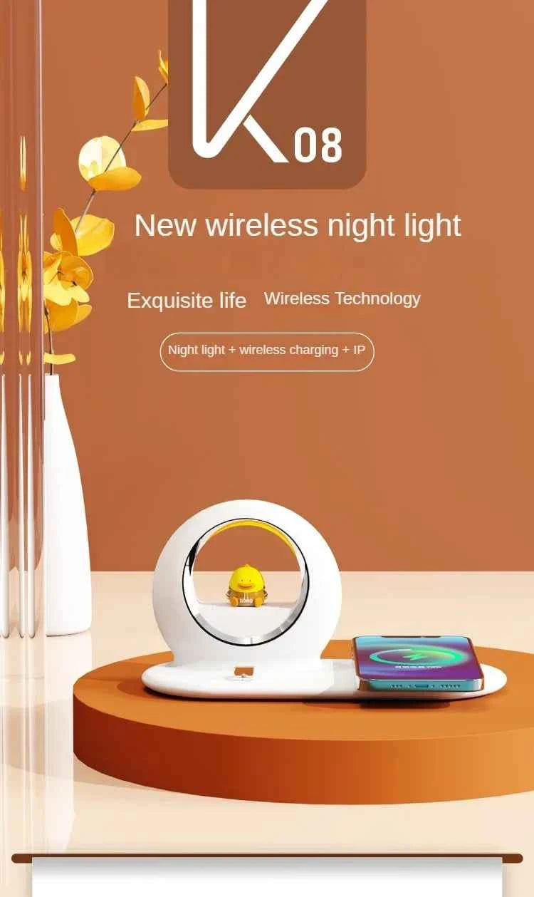 3-in-1 Wireless Charging Night Lights 15W Mobile Phone Earphone Fast  with Bracket Function  Charger Desk Lamps