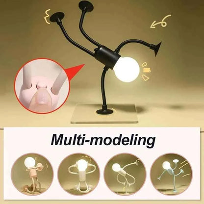 Changeable Shape Funny Sportsman Night Light Versatile Mini Lamp Button Battery Desk Lamp Vacuum Adsorption Creative Ornament