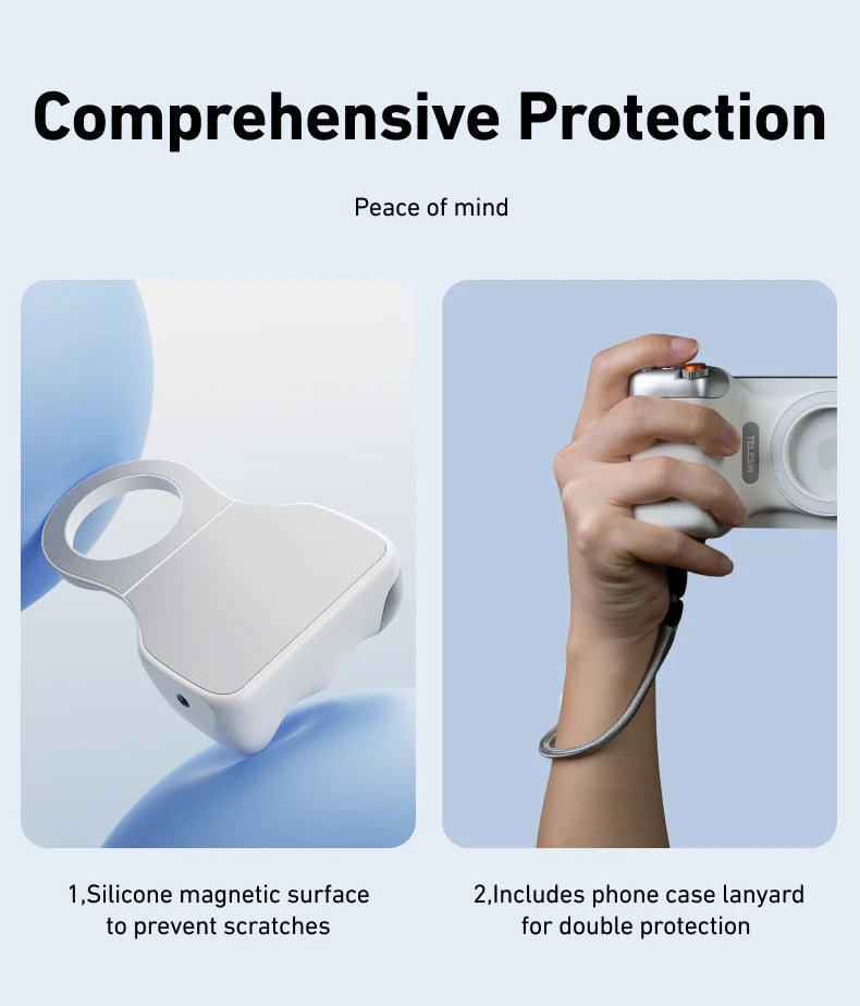 Fun Shot Magnetic Grip, Ergonomic Style Phone Camera Grip with Detachable Remote, Expandable Functionality for iPhone/Android - TrendBug