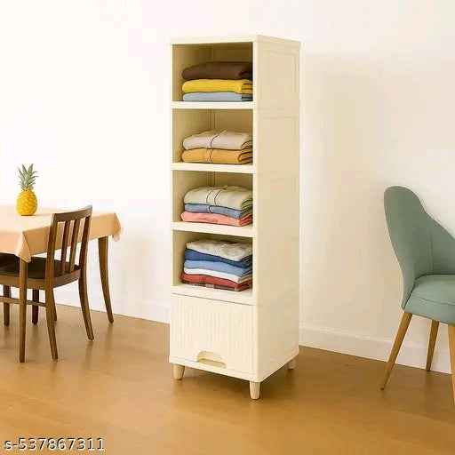 5 Tier Plastic Wardrobe for Clothes: Versatile Plastic Cupboard for Storage Organizer & Organisers Storage drawer ior |deal for Neat and Tidy Storage Solutions Almirah for Clothes