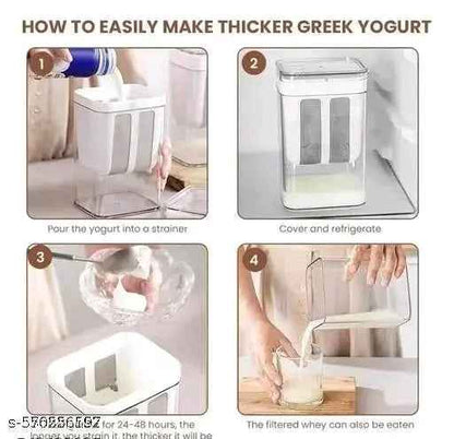 Greek Yogurt&Hung Curd- 1100mlFine Mesh Strainerwith Lid|Multifunctional YogurtFilter| Curd MakerforHome|Perfectfor Homemade Yogurt, Curd,Cheese Maker(Greek Yogurt Maker)